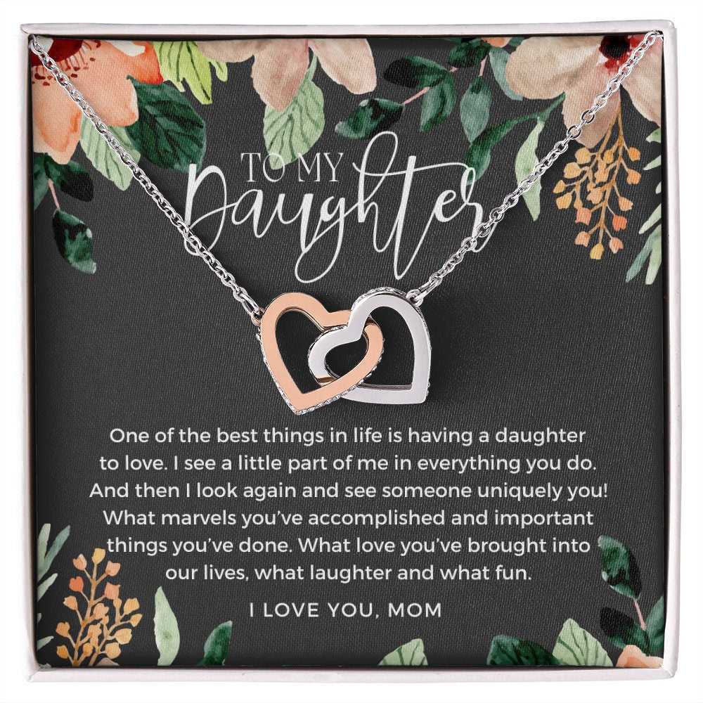 Sentimental Gifts for Daughter from Mom - Interlocking Hearts Necklace Standard Box