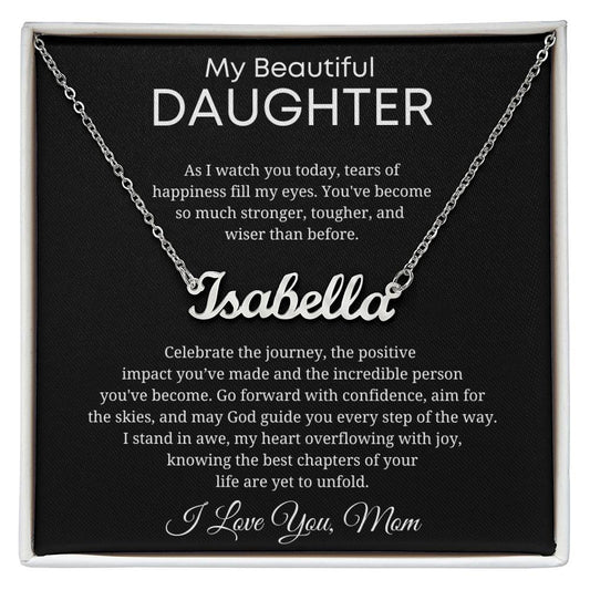 Personalized Name Necklace - Unique Gift for Daughter with Customizable Sender