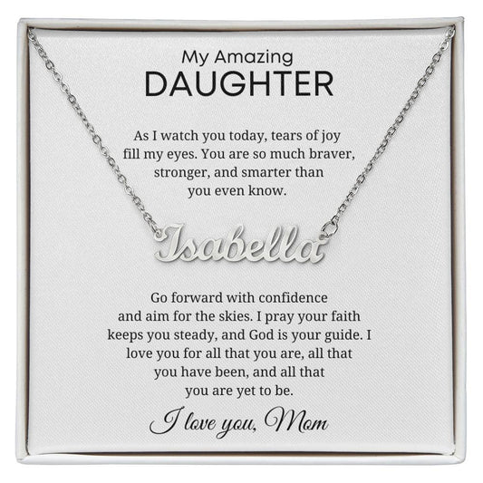 Personalized Name Necklace - Unique Gift for Daughter with Customizable Sender