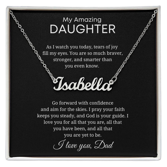 Personalized Name Necklace - Unique Gift for Daughter with Customizable Sender