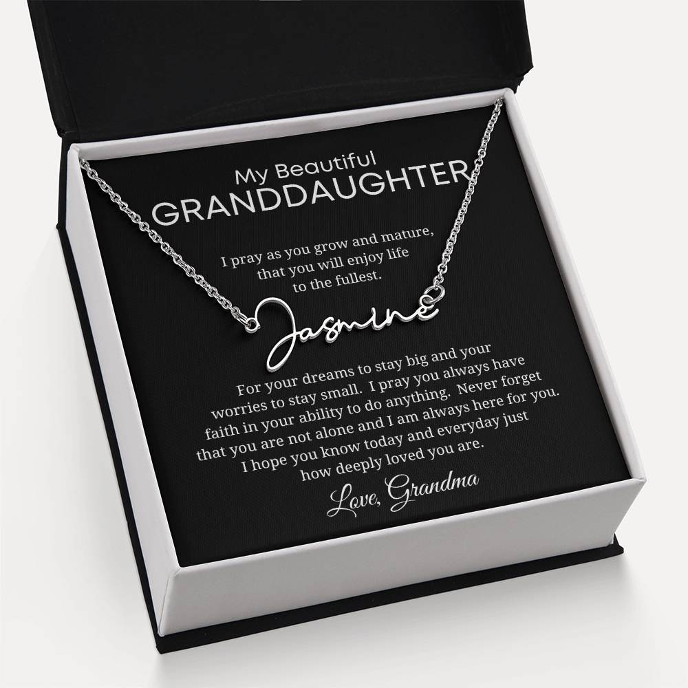 Custom Name Necklace-Gift for Granddaughter from Grandma