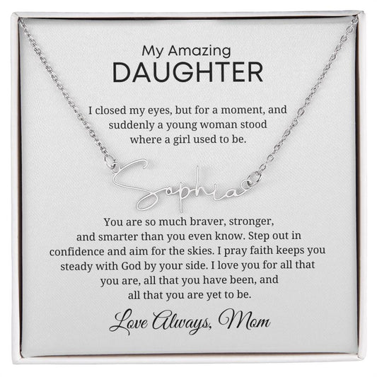 Personalized Name Necklace - Unique Gift for Daughter with Customizable Sender