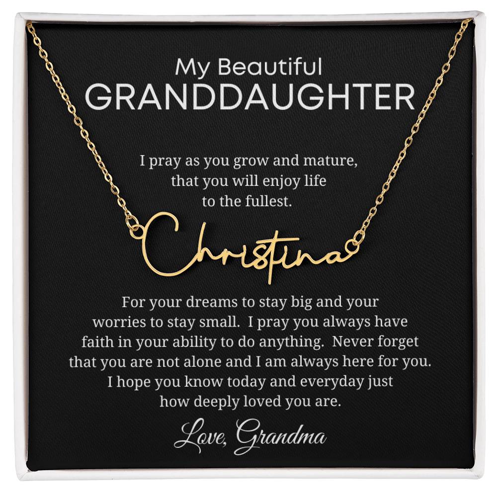 Custom Name Necklace-Gift for Granddaughter from Grandma