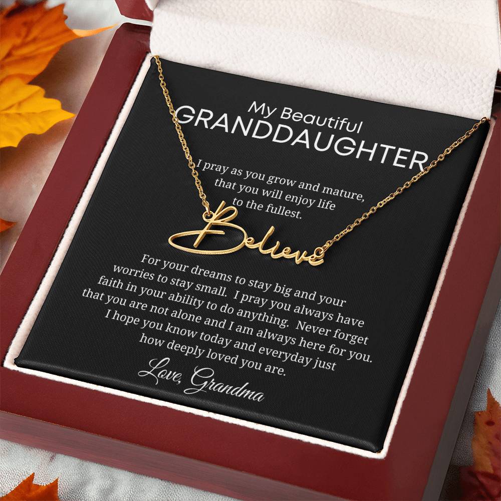 Custom Name Necklace-Gift for Granddaughter from Grandma