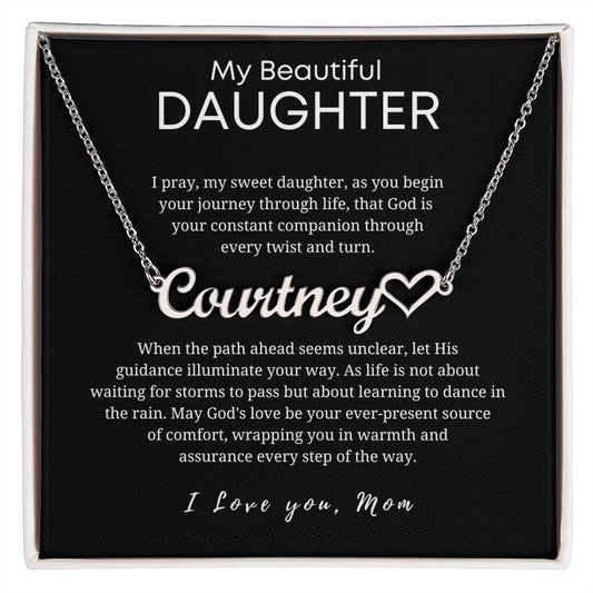 Personalized Name Necklace with Heart - Unique Gift for Daughter