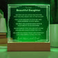 Gift to Our Daughter from Mom and Dad- Engraved Acrylic LED Plaque or Night Light