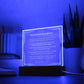 Gift from Mom to Daughter- Engraved Acrylic LED plaque and Night light