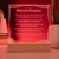 Gift from Mom to Daughter- Engraved Acrylic LED plaque and Night light