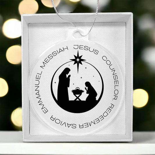 Names of Jesus Nativity Acrylic Gift Ornament