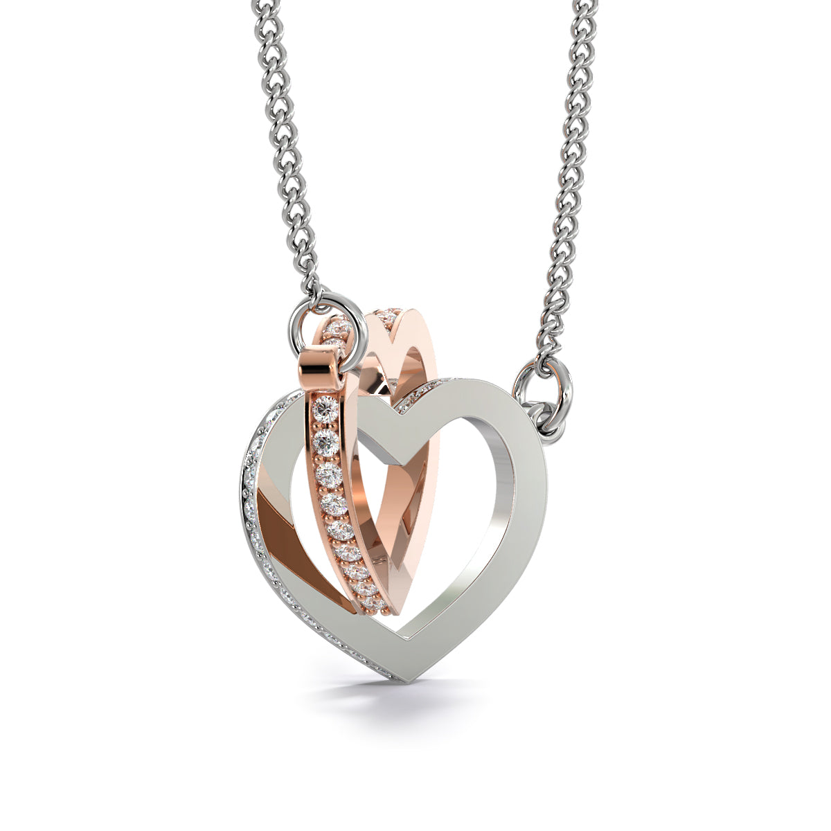 Interlocking Hearts Necklace, Gift to Mom from Daughter