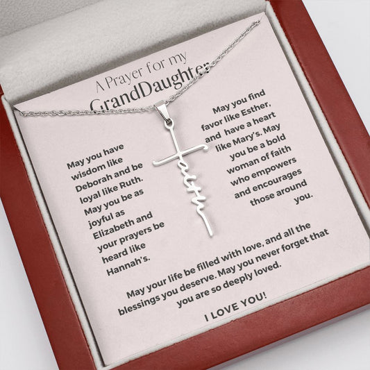 Faith Cross Necklace - Gift for Granddaughter