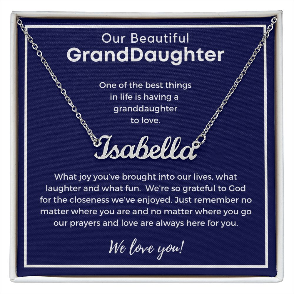 Custom Name Necklace -Gift for Granddaughter