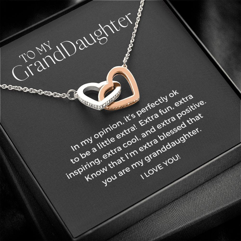 Double Heart Necklace -Gift for Granddaughter