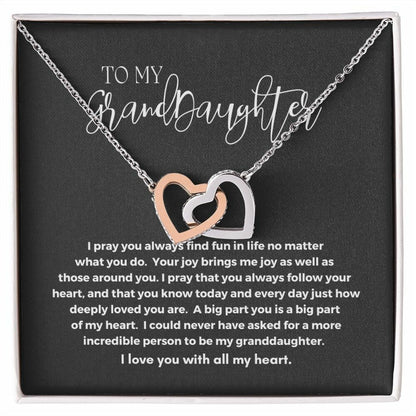 Interlocking Hearts necklace - Gift for Granddaughter