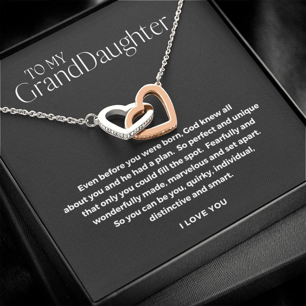 Interlocking Hearts Necklace-Gift for Grandaughter