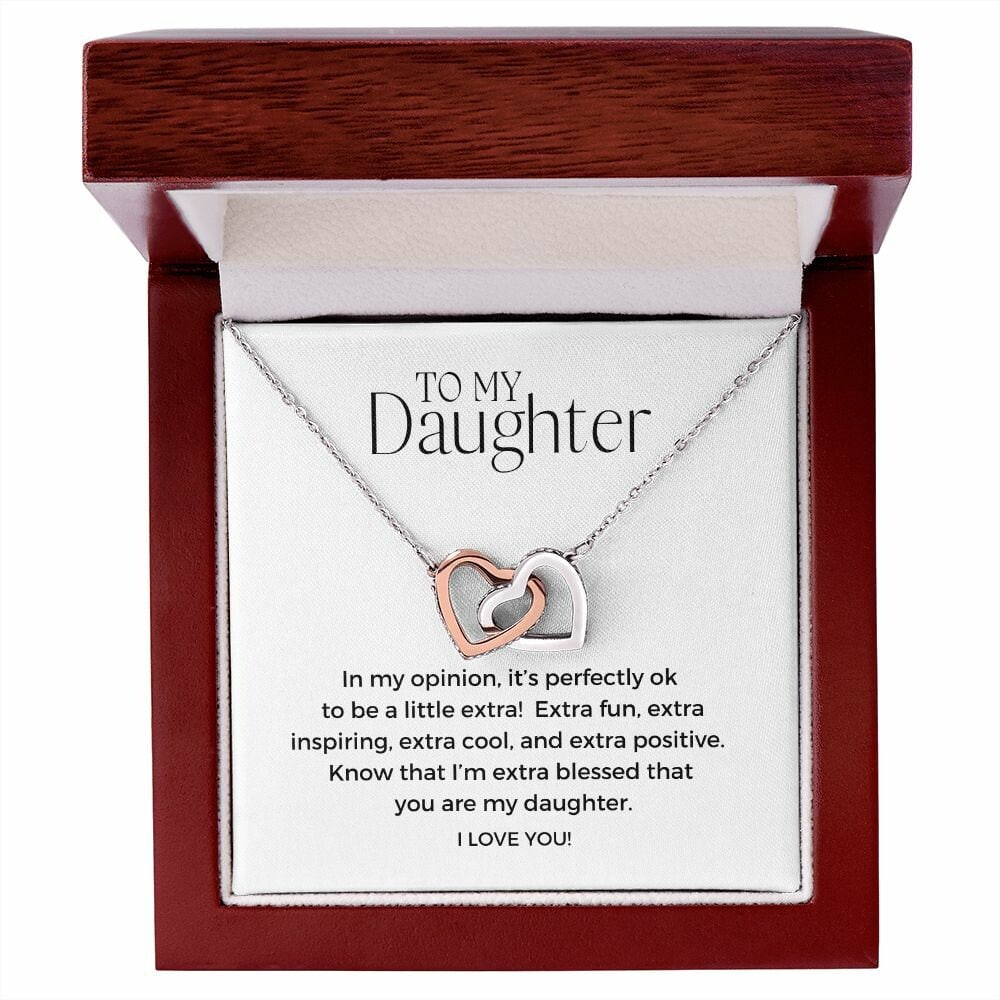 Interlocking Heart Necklace-Gift for Daughter