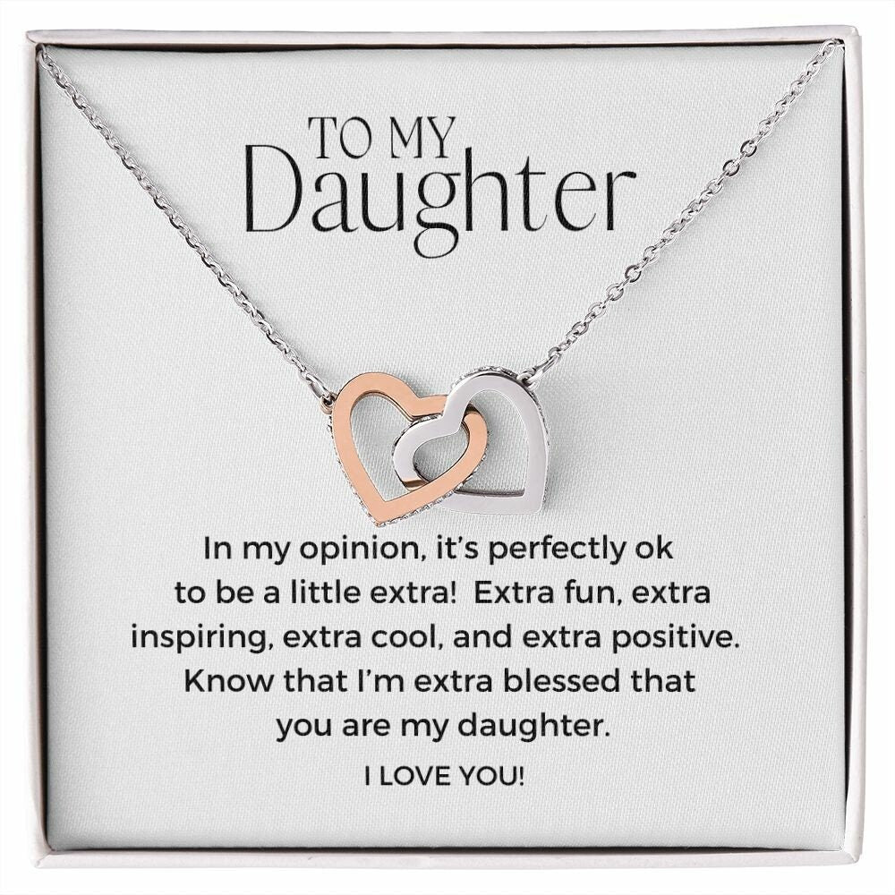 Interlocking Heart Necklace-Gift for Daughter