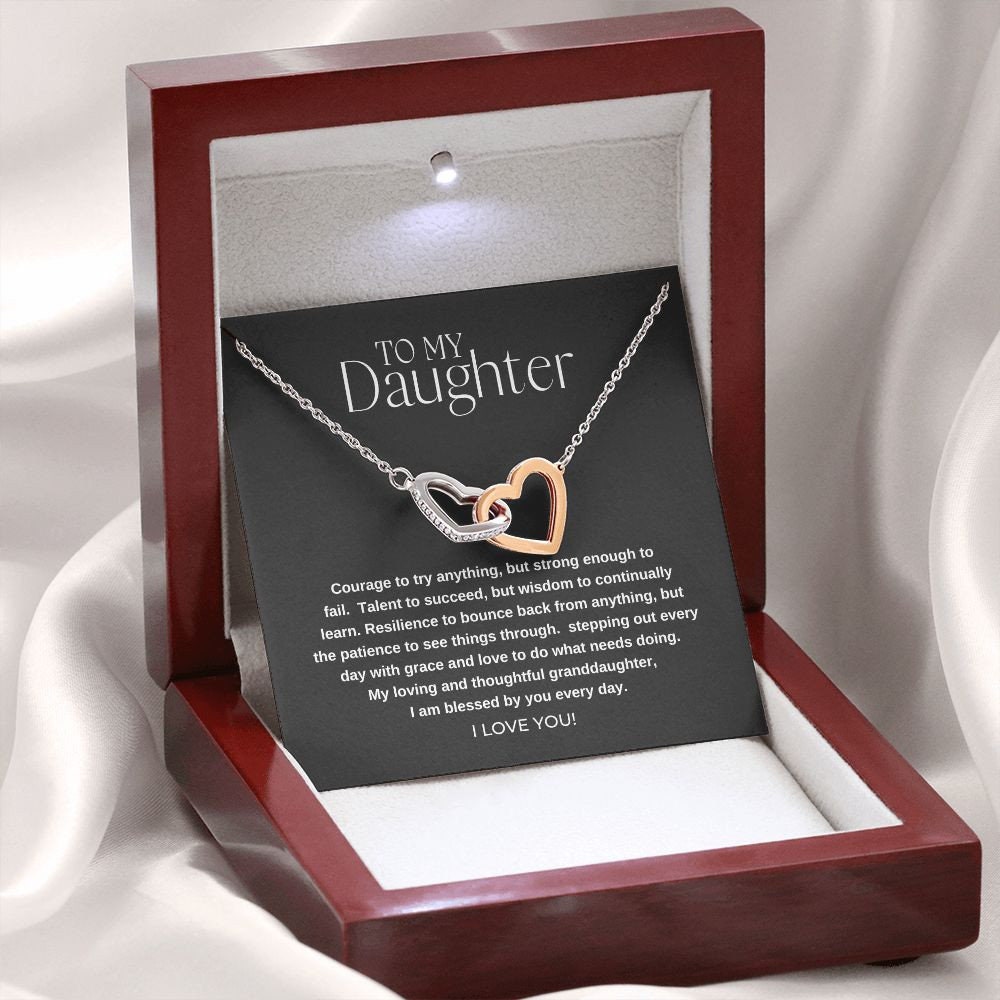 Interlocking Hearts Necklace - Gift for Daughter